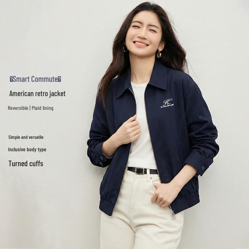 Двусторонняя винтажная короткая куртка с вышивкой S