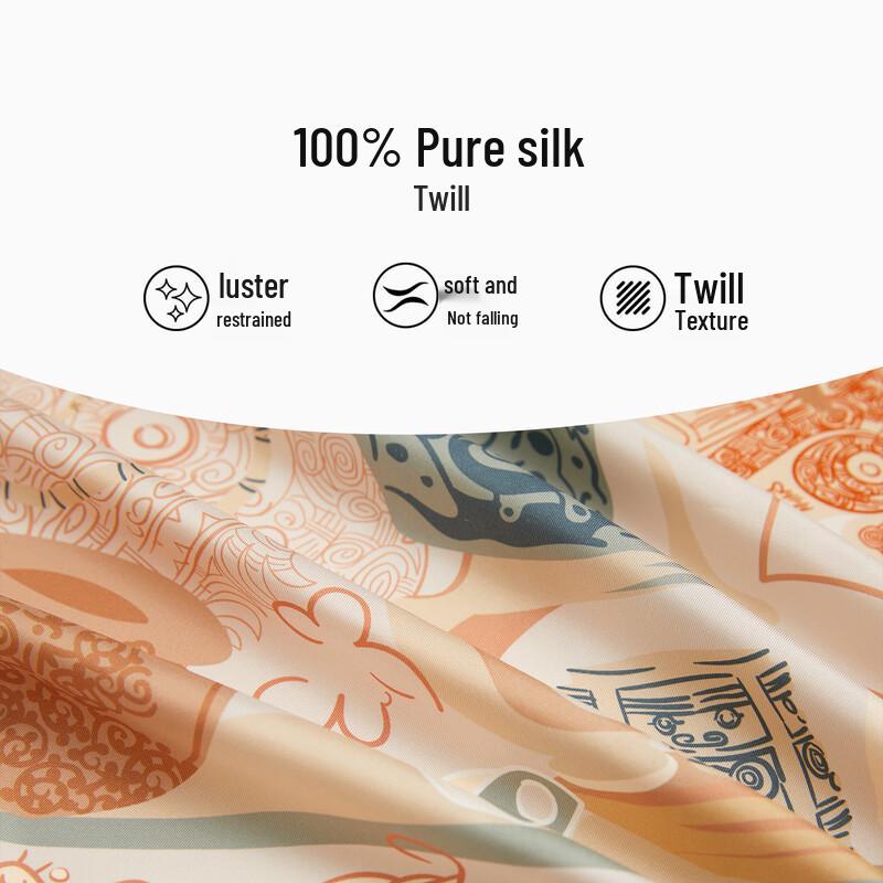 Wanshili 100% Mulberry Silk Large Square Scarf & Shawl