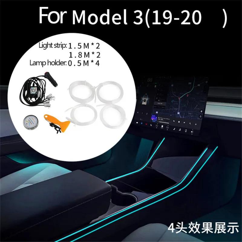 

Neon Light Tubes Rgb Interior Led Strip Lights Atmosphere Multicolor Center Console With App Controller For Tesla Model 3 Y 19-20