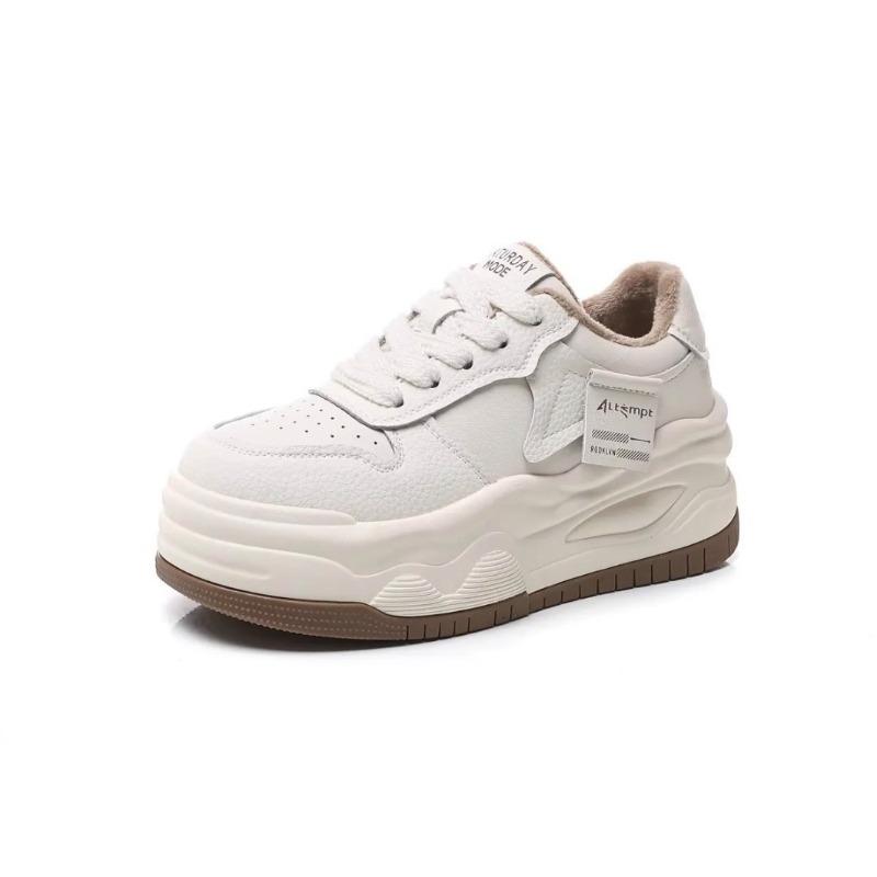 Niche Thick Baseplate Shoes Women's Spring New Versatile Height Increase Panda White Shoes
