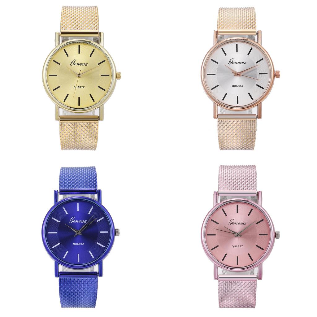 Fashionable Unisex Quartz Wristwatch Couple Watch With Decorative Features Model 28035 Mesh Strap