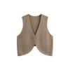 Plus Size Women's V-neck Hollow Out Sleeveless Tops Early Autumn Loose Knit Vest