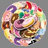 50 Sweet Doughnut Graffiti Stickers: Cute Cartoon, Hand-drawn, Perfect for Phone and Suitcase Decoration