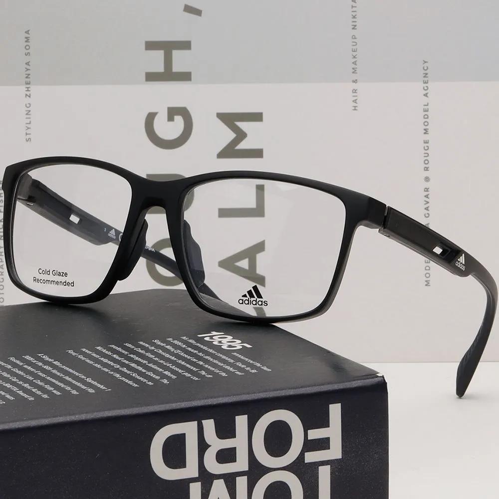 adidas Eyeglass Frames SP5008 002 Square Sporty Fashion Black Horn-rimmed