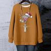 Ladies' Christmas Printed Round Neck Long Sleeved T-shirt Sweatshirt Top