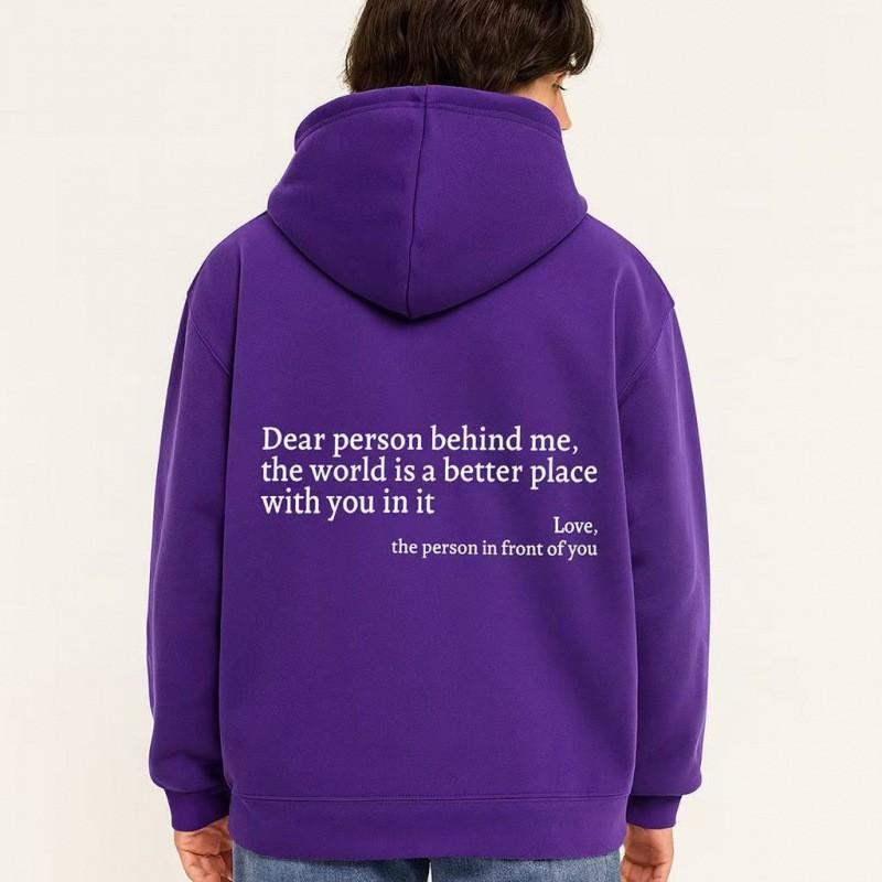 Womens Oversized Hooded Sweatshirt With Kangaroo Pocket Letter Print Short Sleeve Loose Fit