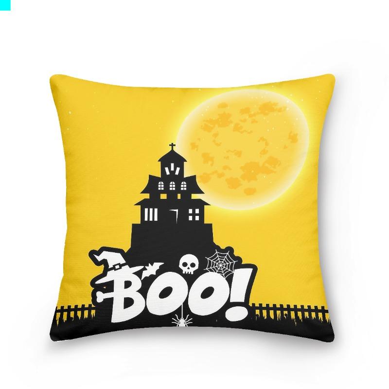 Halloween Pillow Cover Trick Or Treat Boo The Clown Single Side Printing Hidden Zipper Creative Style Home Decoration