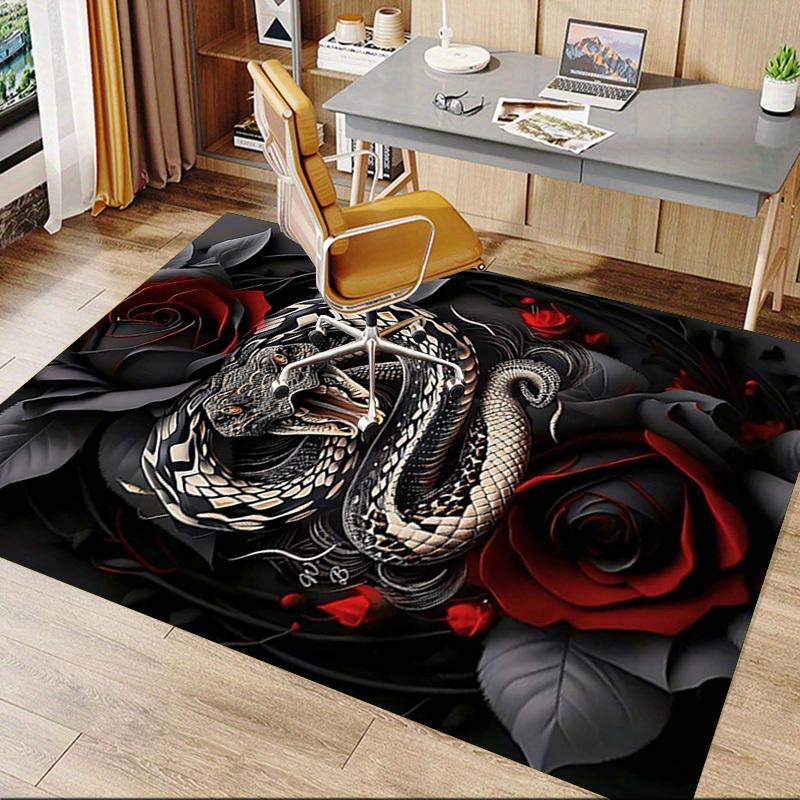 1PC Snake Rose Anti-slip carpet, suitable for Office, bedroomand playrooms. It can also be used as a sofa footrest cover-R92