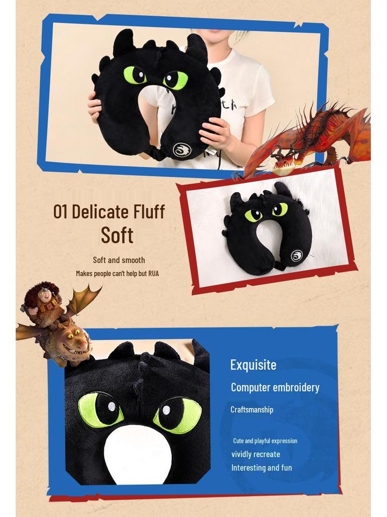 Universal Studios "How to Train Your Dragon" Toothless Plush Keychain - Night Fury Toy Ornament Pillow
