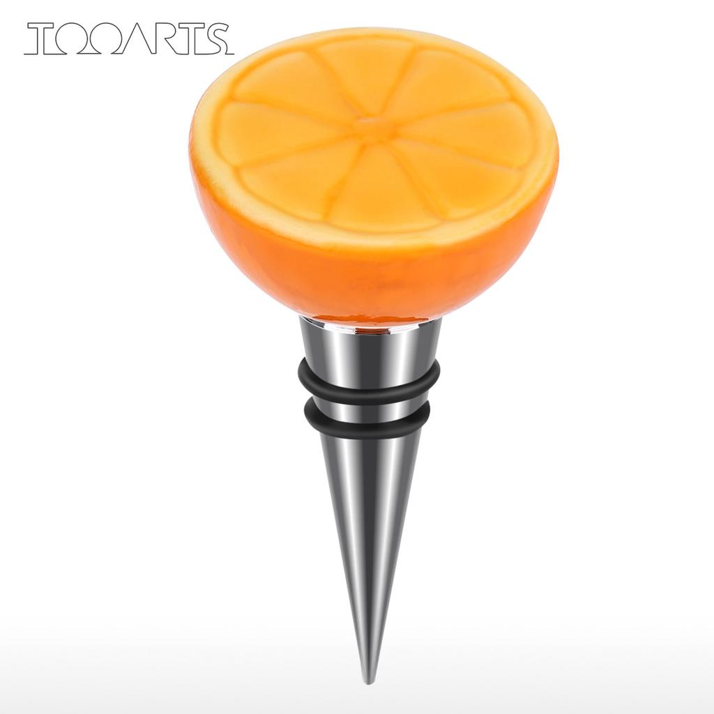 Tooarts Lemon Stopper Iron Wine Bottle Stopper Airtight Seal Decorative Lemon Cork Modern Wine