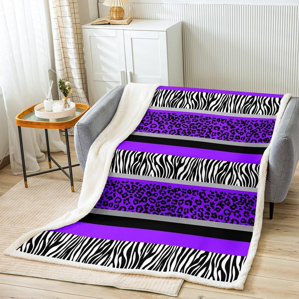 Red leopard zebra print blanket bold animal pattern soft throw modern home decor stylish bedroom bedding fashion design textile