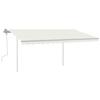 VidaXL Manual Retractable Awning with Posts 4x3.5 M Cream 3070017