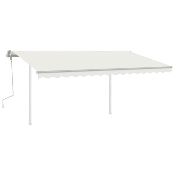 VidaXL Manual Retractable Awning with Posts 4x3.5 M Cream 3070017