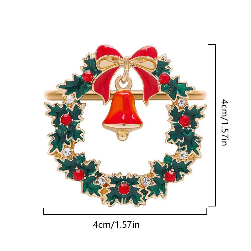 1PC Napkin Holder Christmas Tree Metal Wreath Napkin Ring Hollow Out Napkin Buckles Santa Claus Alloy Birthday Elk