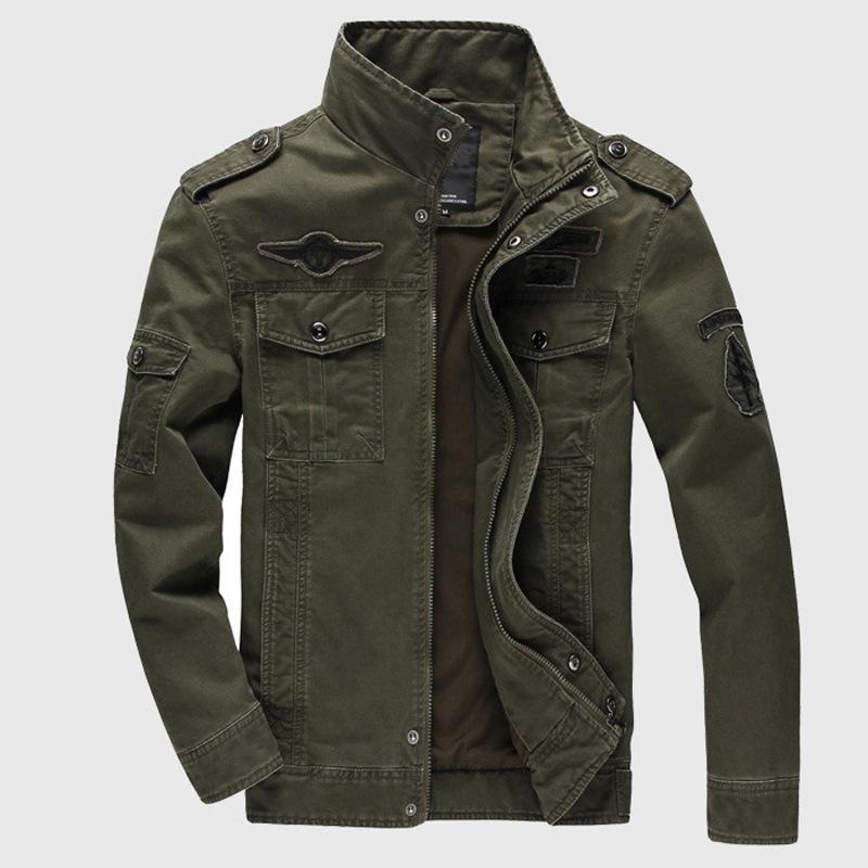 Chaqueta informal estilo militar para hombre: traje de vuelo de talla grande para deportes al aire libre y trabajo.