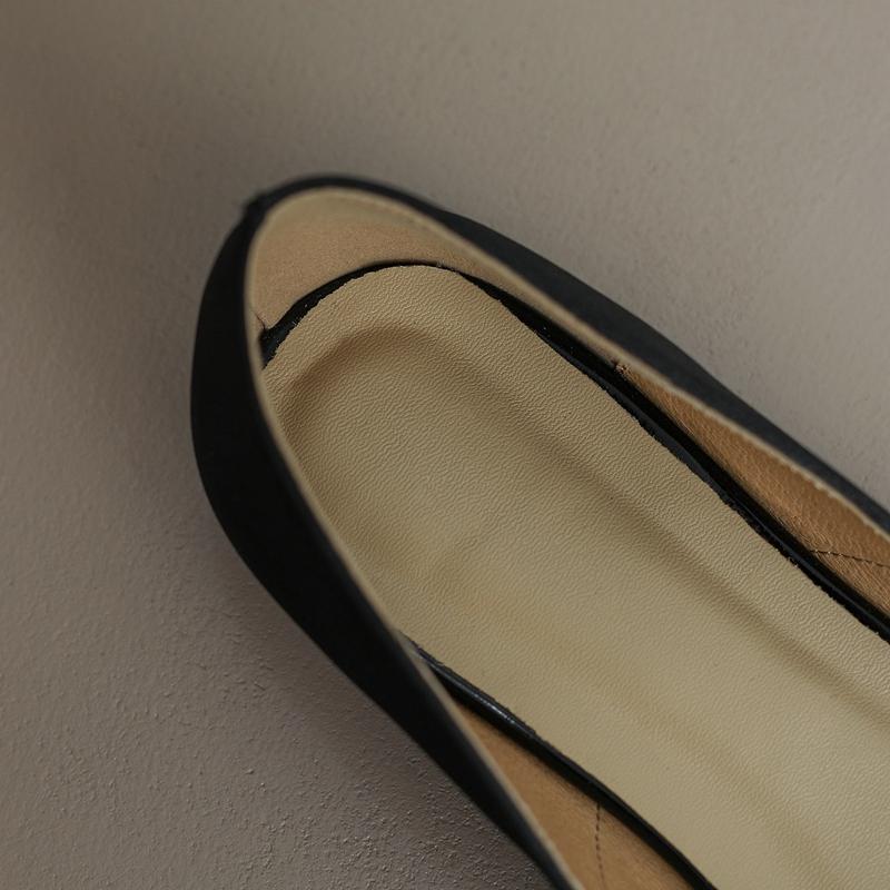 Fashion Women's New Spring and Autumn Metal Square Toe Genuine Leather Sheepskin Silk Low Heel Plus Size Comfortable and Soft Loafers