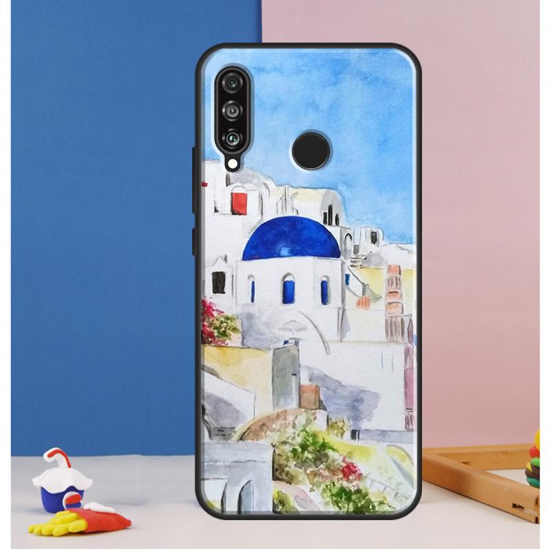 Oia Santorini Greece For Huawei Nova 8i 7i 11i 12i 12s 9 10 SE Y90 Y60 Y70 Y72 Y61 Y91 P30 P40 Lite P60 Pro Case