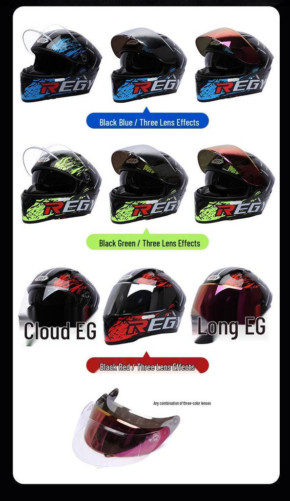 Hot-Selling DOT Certified Dual Visor Motorcycle Helmet with Color Mirror