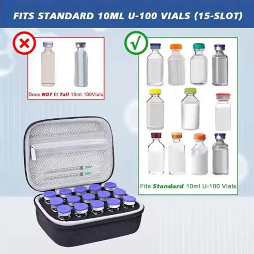 10ML Insulin Vials Storage Case Large Capacity EVA Insulin Case Waterproof Wear-resistant Insulin Organizer Diabetes Care