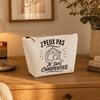 Trousse de toilette - PLANETEE - J'peux pas je suis Charpentier - 100% coton - 3 L - Fermeture zip métal