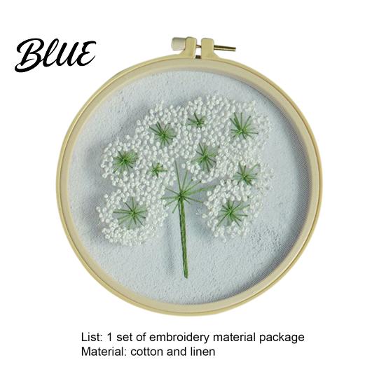 Sewing Tool 1 Embroidery Flax Adorable Wide Stitch Kit Set Starter Application Cotton Floral Plant