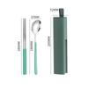304 Stainless Steel Spoons Forks Chopsticks Cutlery Set with Pull-out Box for Students Workers Portable Lunch Dinnerware As Gift