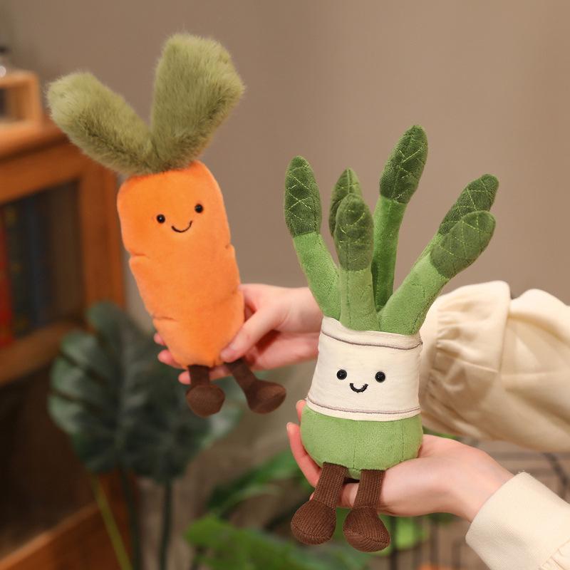 Interactive Small Dog Chew Toy - Corn, Carrot, Asparagus Plush for Teething & Learning