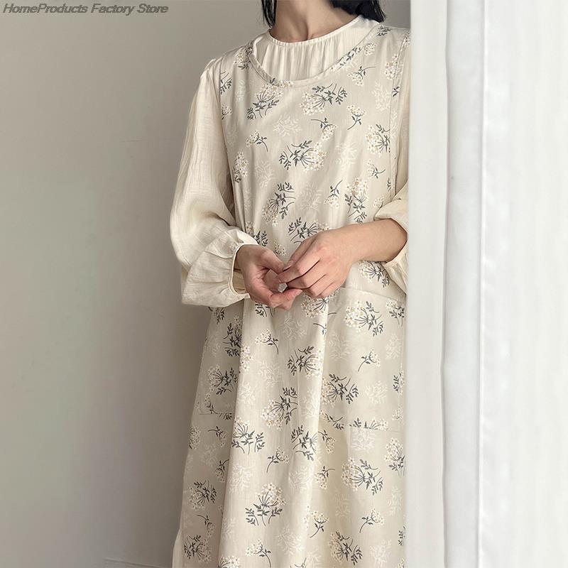 

Хлопковый фартук в японском стиле, водонепроницаемый кухонный фартук, фартуки для шеф-поваров ресторанов, комбинезоны для салонов красоты и цветочных магазинов, безрукавная фартук-накидка для повара