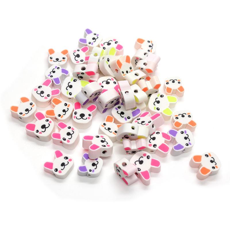 Soft Pottery Pieces Beaded Diy Mobile Phone Chain Accessories Loose Beads Smiley Face Letters Animal Fruit Mixed Soft Pottery