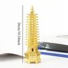 Feng Shui Zinc Alloy 3D Model Chinese Wenchang Pagoda Tower Crafts Statue Souvenir Home Decoration Metal Handicraft