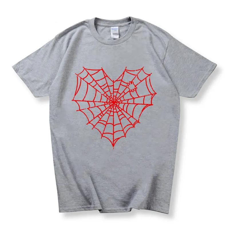 Dark Spider Web Printed Unisexs and Womens Casual Sports Tshirt Couple Modal Fabric Shortsleeved Top Streetwear Graphic Tshirts