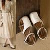 Fashion Solid Belt Bucke Strap Shallow Flip Flops Sandals 2025 Summer NEW All-Match Roman Style Casual Shoes Square Toe Grace Daily Shoe