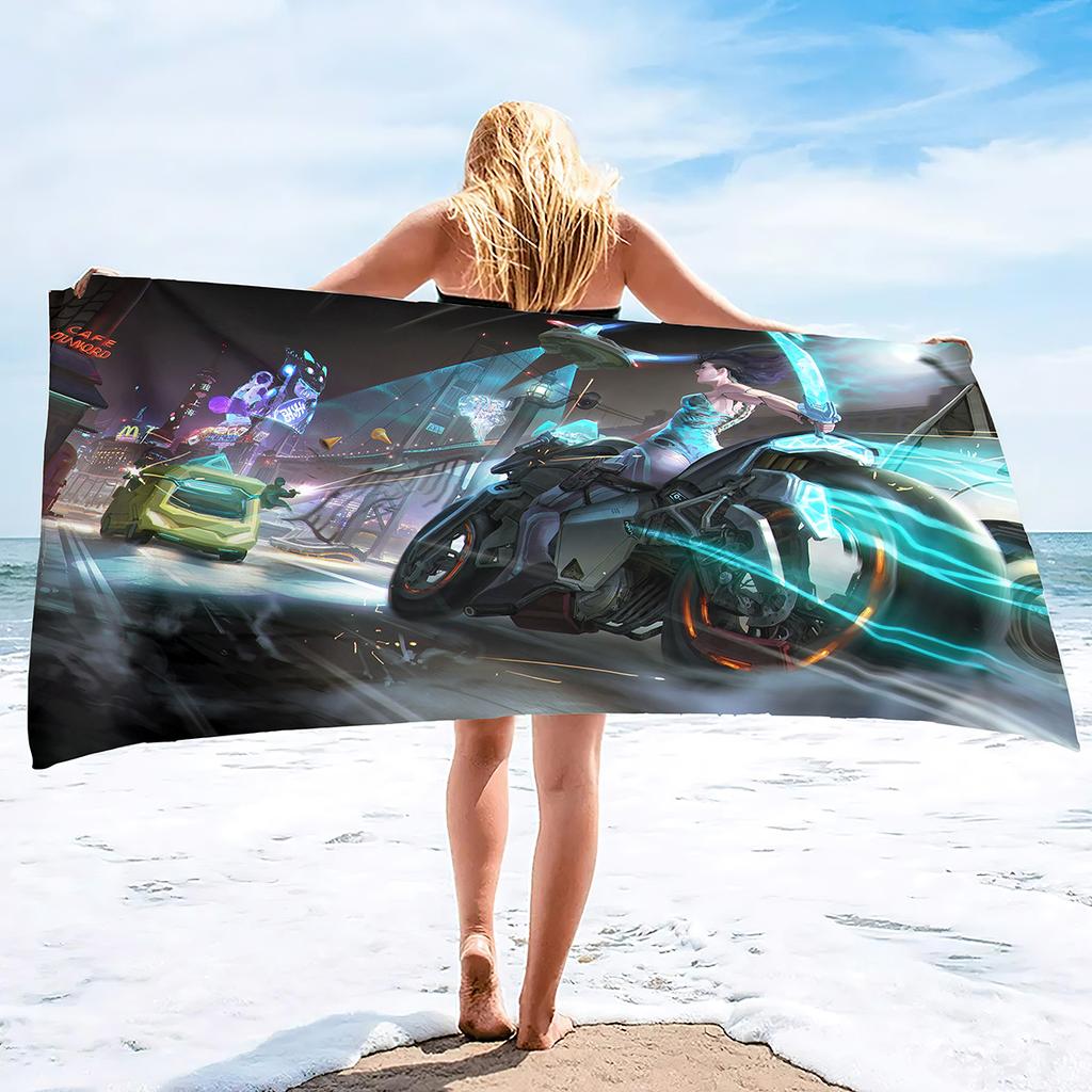 Quick Dry Beach Towels Motorcycle Vehicle Sand Free Ultra Cozy and Bath Towels Water Absorbent Oversize Beach Towel for Boys Men