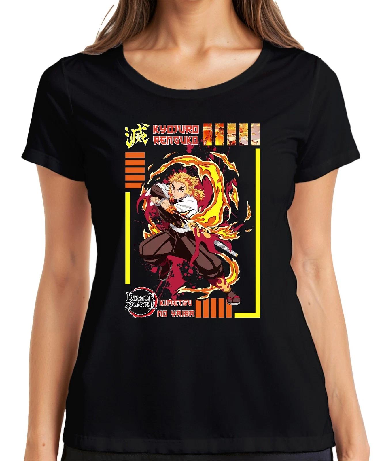 Kyojuro Rengoku Demon Slayer Kimetsu no Yaiba Flamme Hashira Damen T-Shirt XL