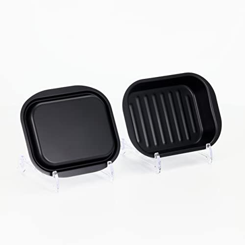 Wahei Freiz Grill Pan, Mini Square, Set of 2, 12 X 15 Cm, Induction Compatible, Iron, with Lid, for Fish Grilling, Rancini, RA-9282