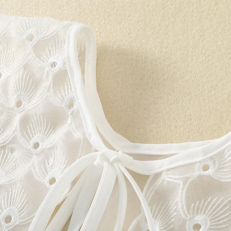 Bow Lace Shawl Women'S Versatile Eugen Yarn Embroidered False Collar Spring And Autumn External Decorative Collar Skirt Shawl