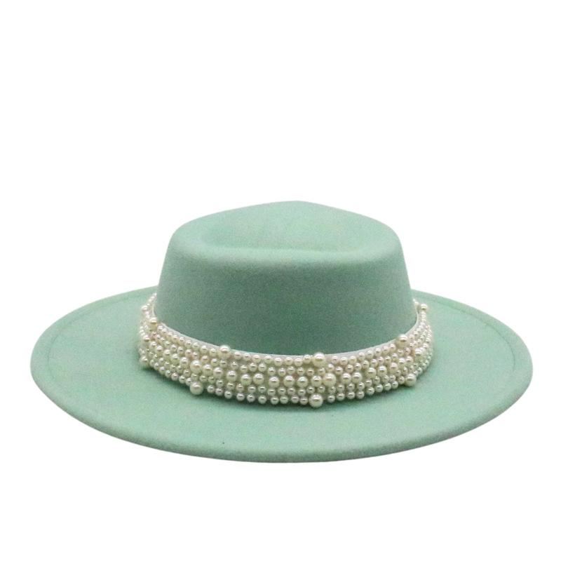 French Retro British Flat Top Top Hat Season Men'S And Women'S Hats Hepburn Face Small Felt Hat