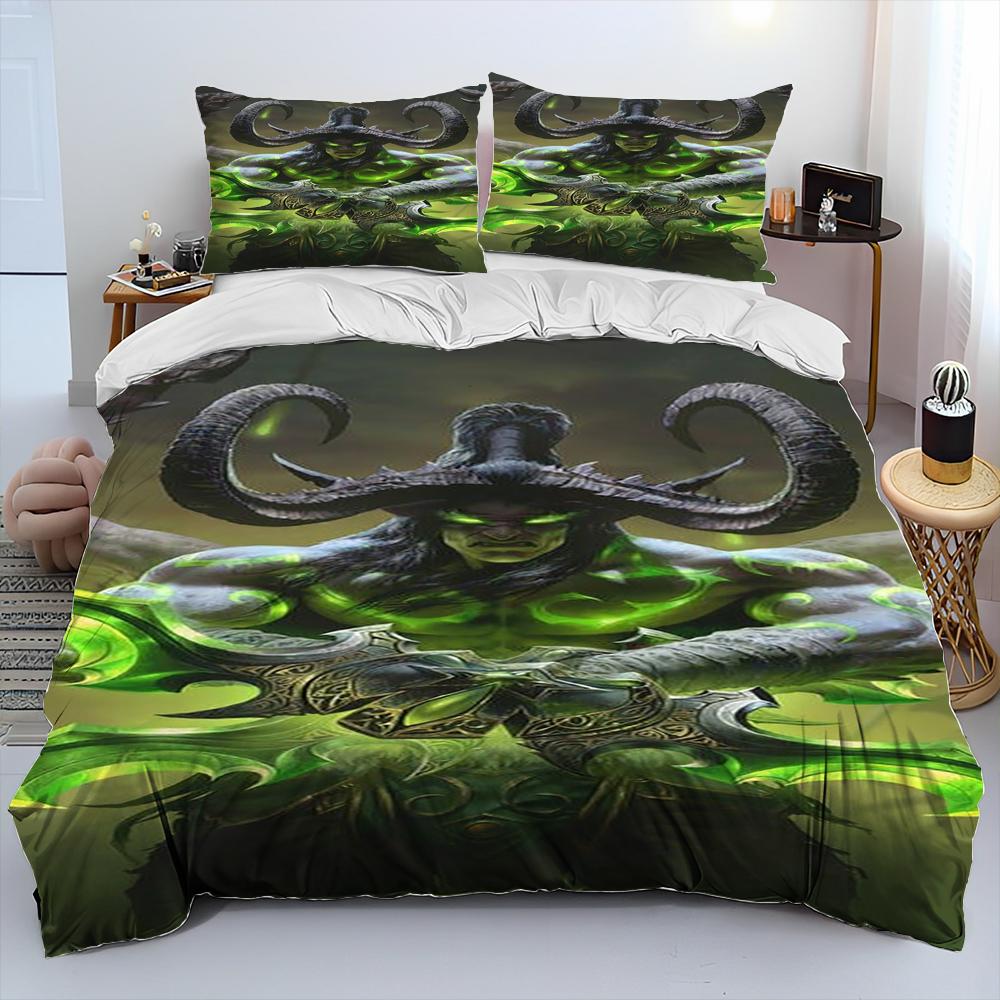 World of Warcraft,WOW ,Game Gamer Comforter Bedding Set,Duvet Cover Bed Set Quilt Cover Pillowcase,king Queen Size Bedding Set