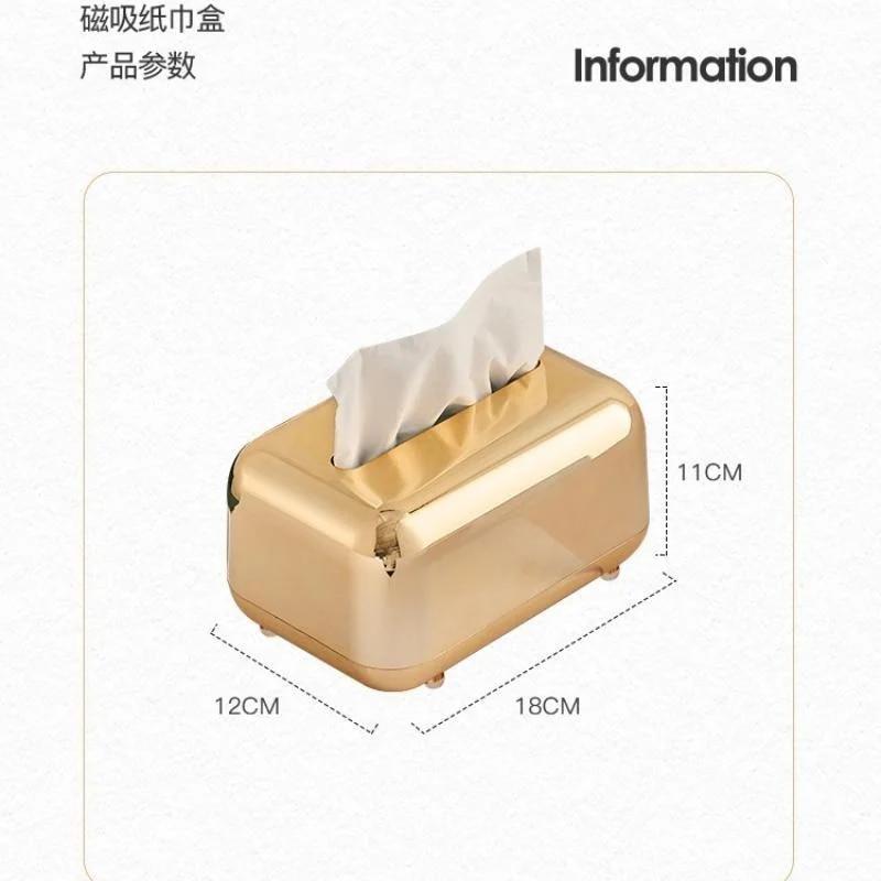 Golden Tissue Boxes Storage Napkin Holder Paper Case Organizer Ornament Craft Desktop Tissue Holder Kitchen Tissue Box