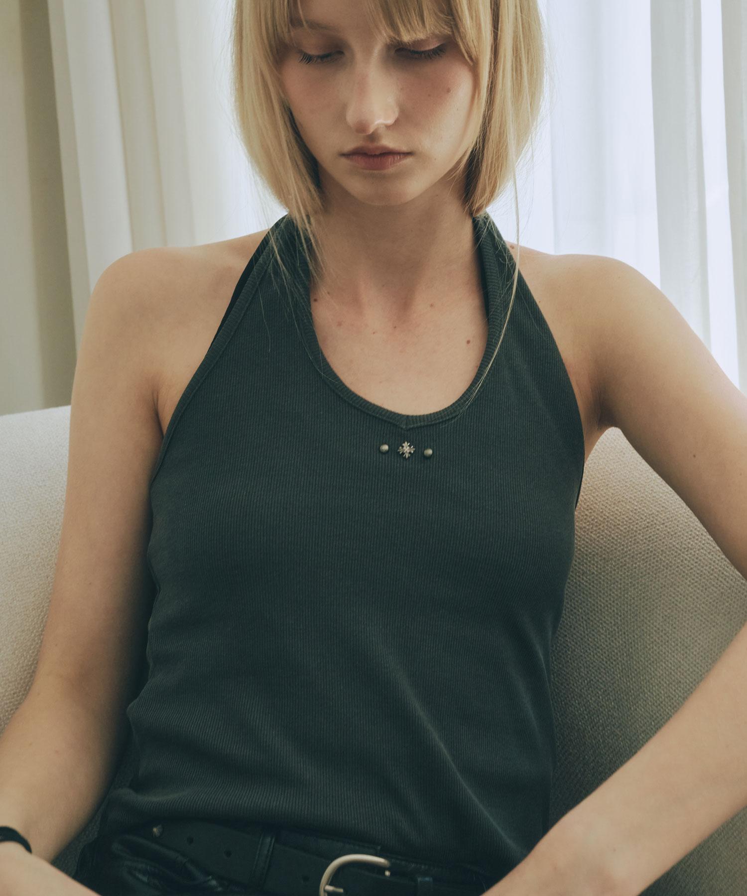 Dopsep Stellar Stud Sleeveless In Charcoal Charcoal/F
