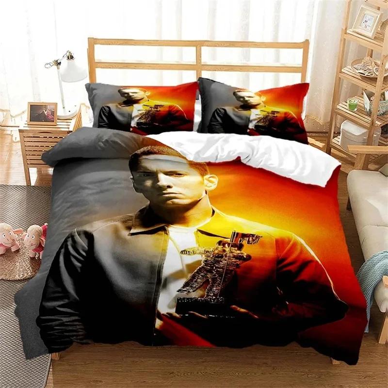 Hip Hop Rapper Eminem All Season Duvet Cover Bedding Comforter sets Soft Quilt Cover and Pillowcases Single/Double/Queen/King