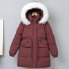 Fashion Winter Coats Woman Long Parkas Hooded Faux Fur Collar Thick Warm Women's Jackets