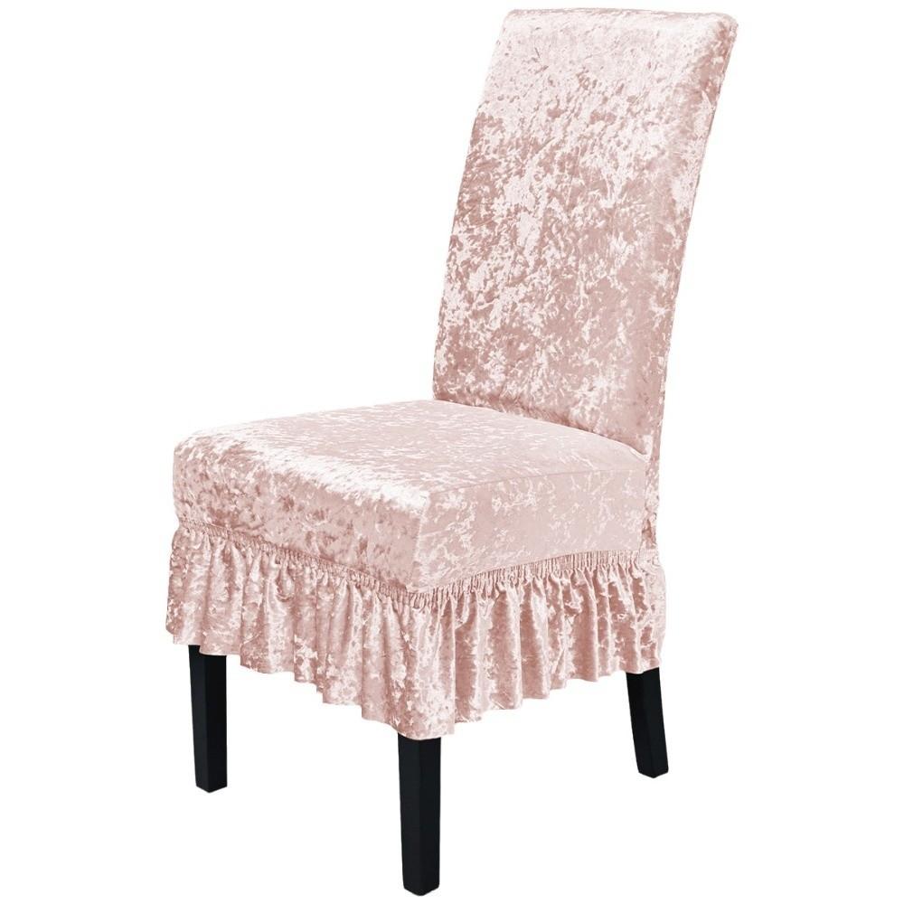 

Dust Proof Velvet Dining Chair Cover Removable Chair Protective Case Luxury Seat Cover Hotel