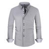 Camisa de Manga Comprida Masculina: Corte Justo, Bicolor, Elasticidade em Quatro Direções, Casual e de Negócios, Tamanho Grande