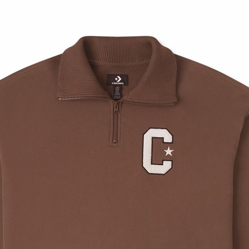 Converse Essential Sweatshirt Asia Sizing 'Brown' Unisex 10026553-A02