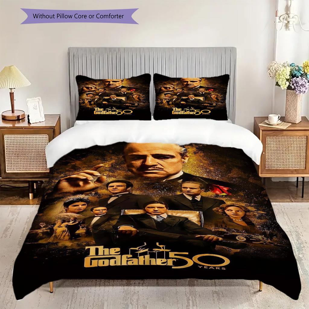 Godfather Legacy Th Anniversary Bedding (1 * duvet cover + 2 * pillowcase, without core) 2D Flat Soft and comfortable Duvet cover and pillowcase