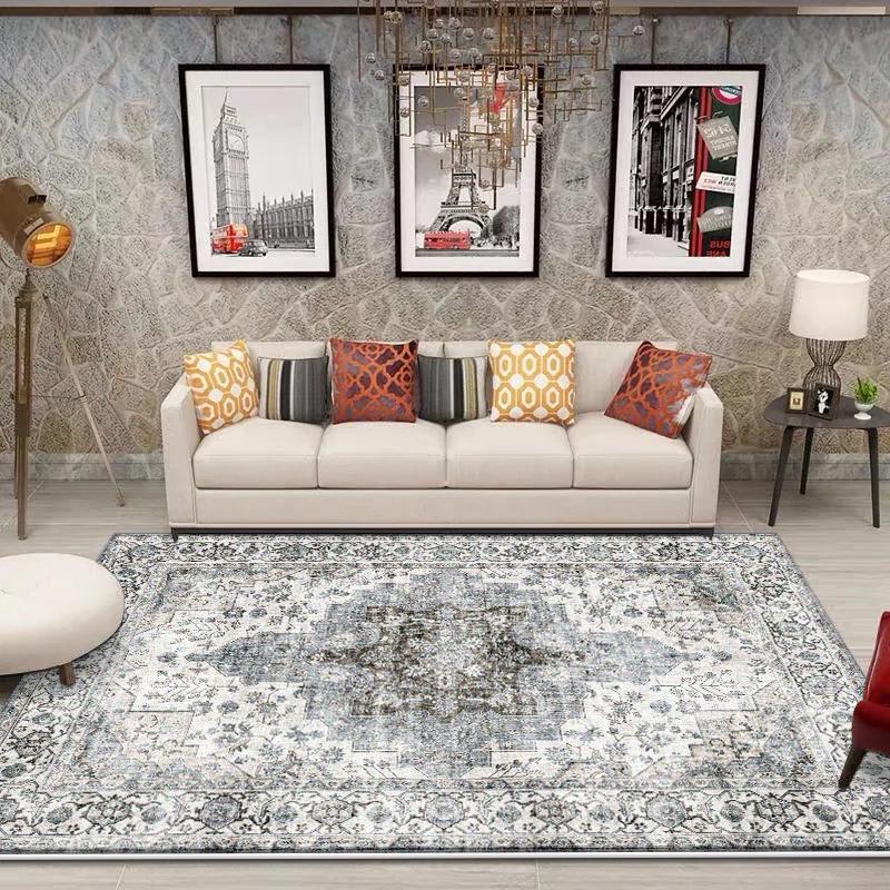 Retro American Style Carpet for Living Room Decoration Bedroom Carpets Large Size Luxury Lounge Rug Non-slip Coffee Tables Mat
