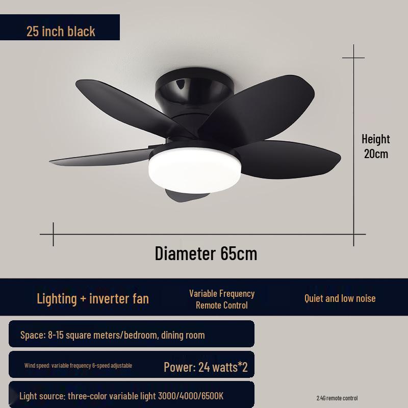 Japanese-Style Silent Ceiling Fan Light for Bedrooms, Dining, and Living Rooms - Modern Adjustable Pendant Design