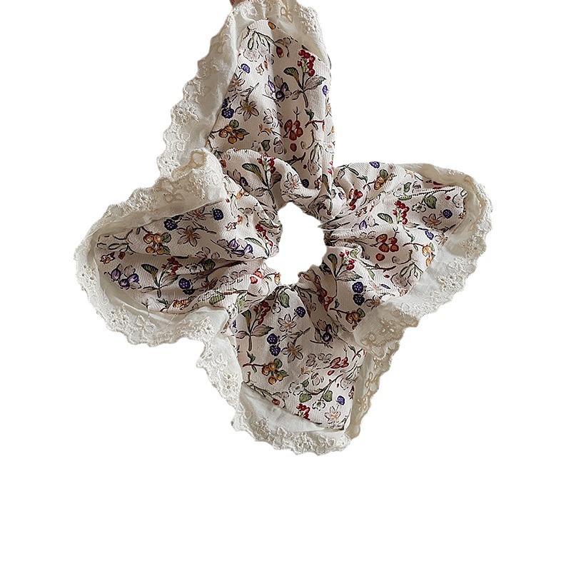 Lace Lace Square Small Floral Hair Band Year Versatile Low Ponytail Tied Hair Headband Large Intestine Ring