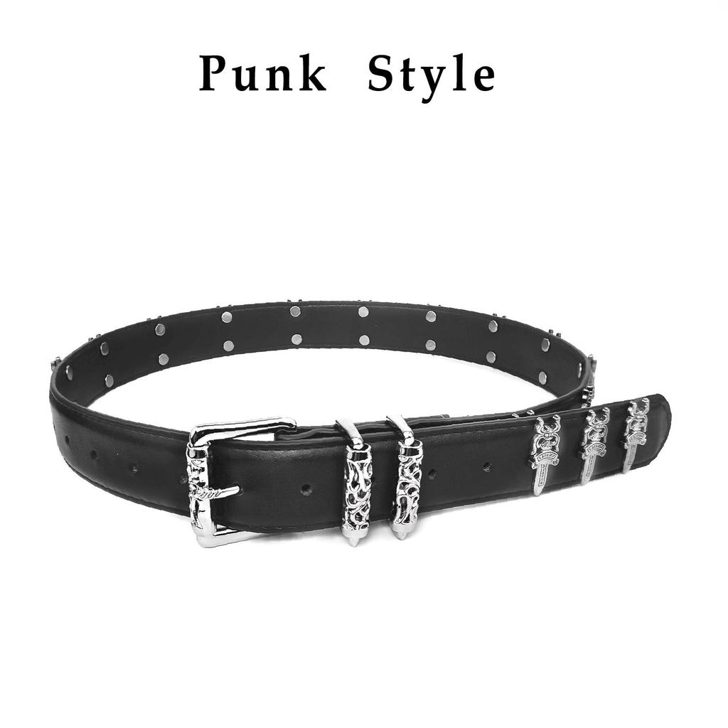 Unisex Retro Metal Sword Buckle Belt – Trendy, Versatile, and Niche Design